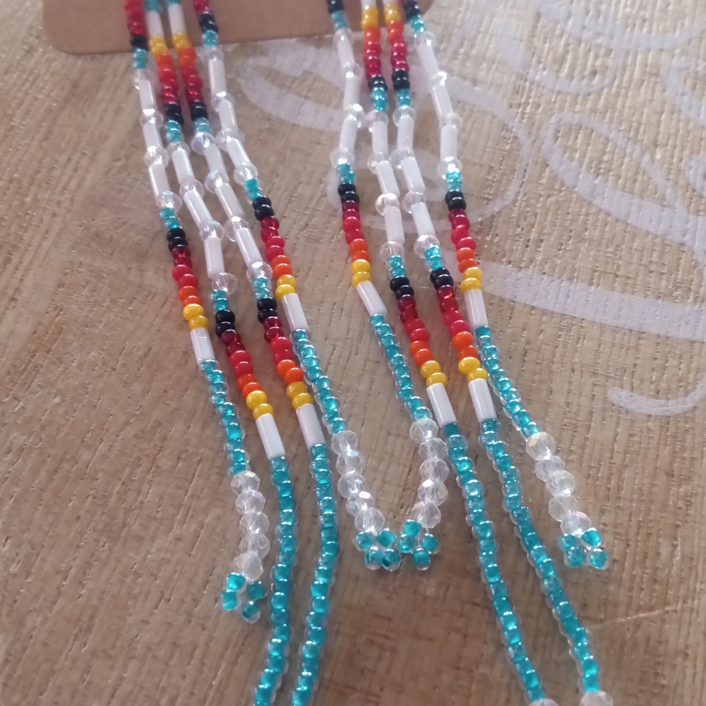 Beaded Snowflake Dangle Earrings - image 5